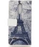 LG K8 (2017) Portemonnee Print Hoesje Kroon/Eiffeltoren