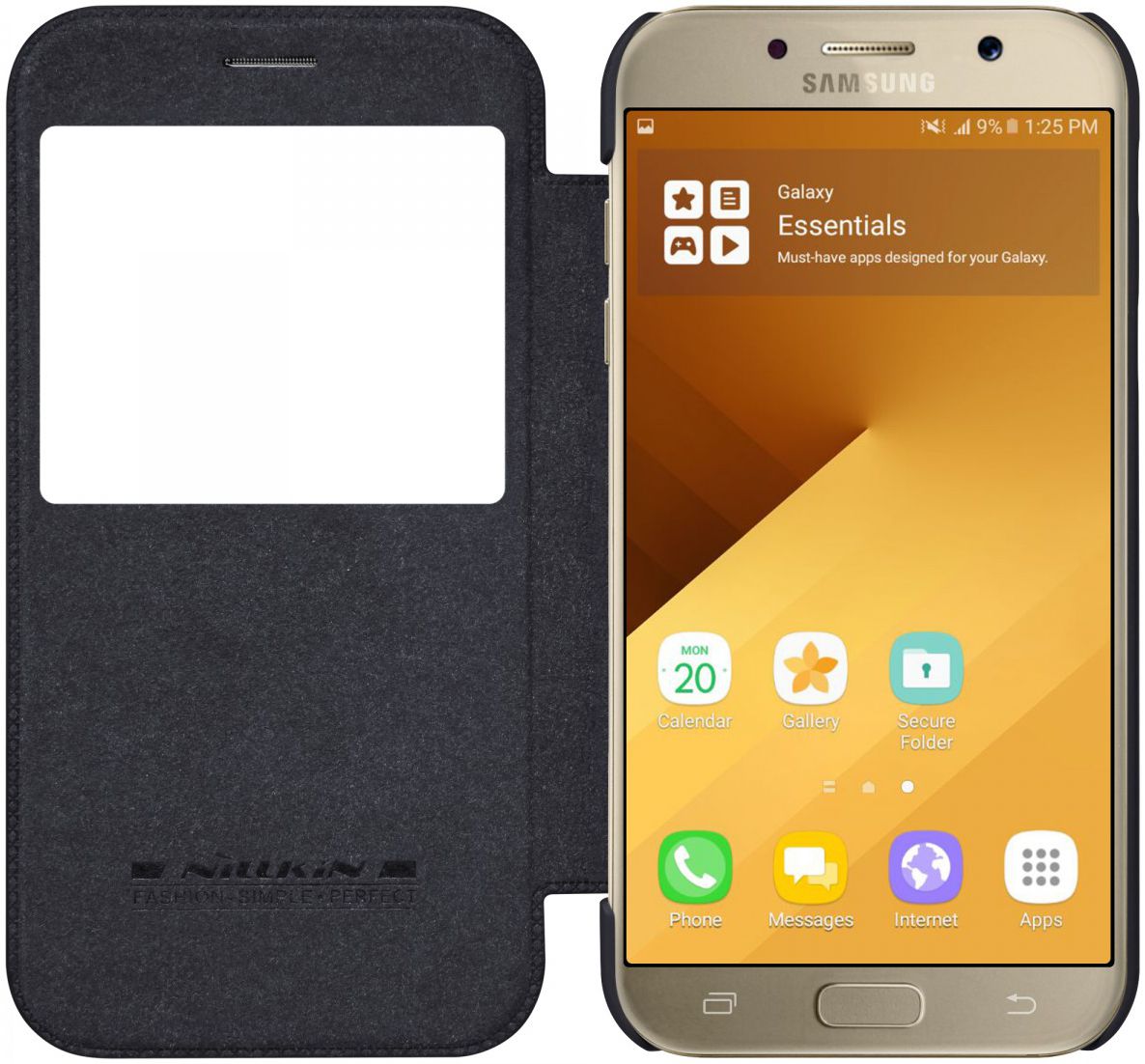 Nillkin Qin Book Case Samsung Galaxy A3 (2017) Zwart afbeelding 2