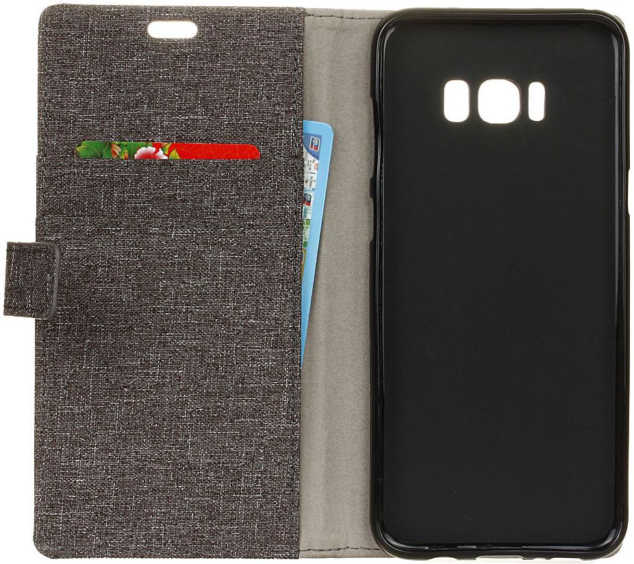 Samsung Galaxy S8 Linnen Portemonnee Hoesje Zwart afbeelding 11