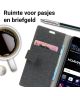 Huawei P10 Linnen Portemonnee Hoesje Zwart