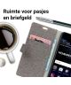 Huawei P10 Linnen Portemonnee Hoesje Grijs