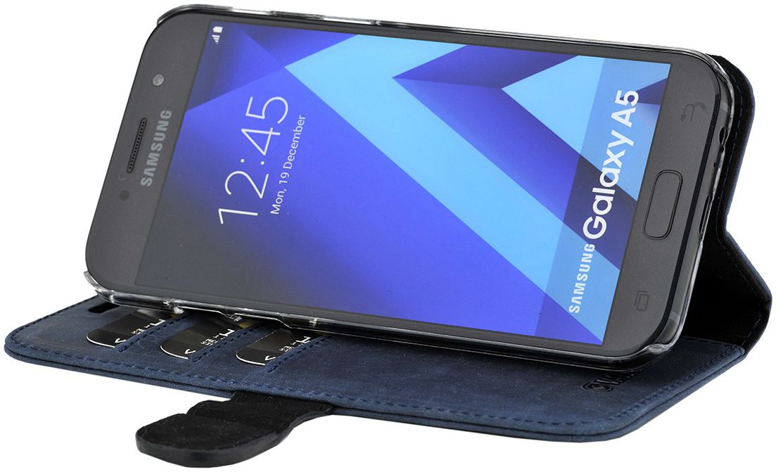 Valenta Classic Luxe Samsung Galaxy A5 2017 Hoesje Leer Bookcase Blauw afbeelding 2