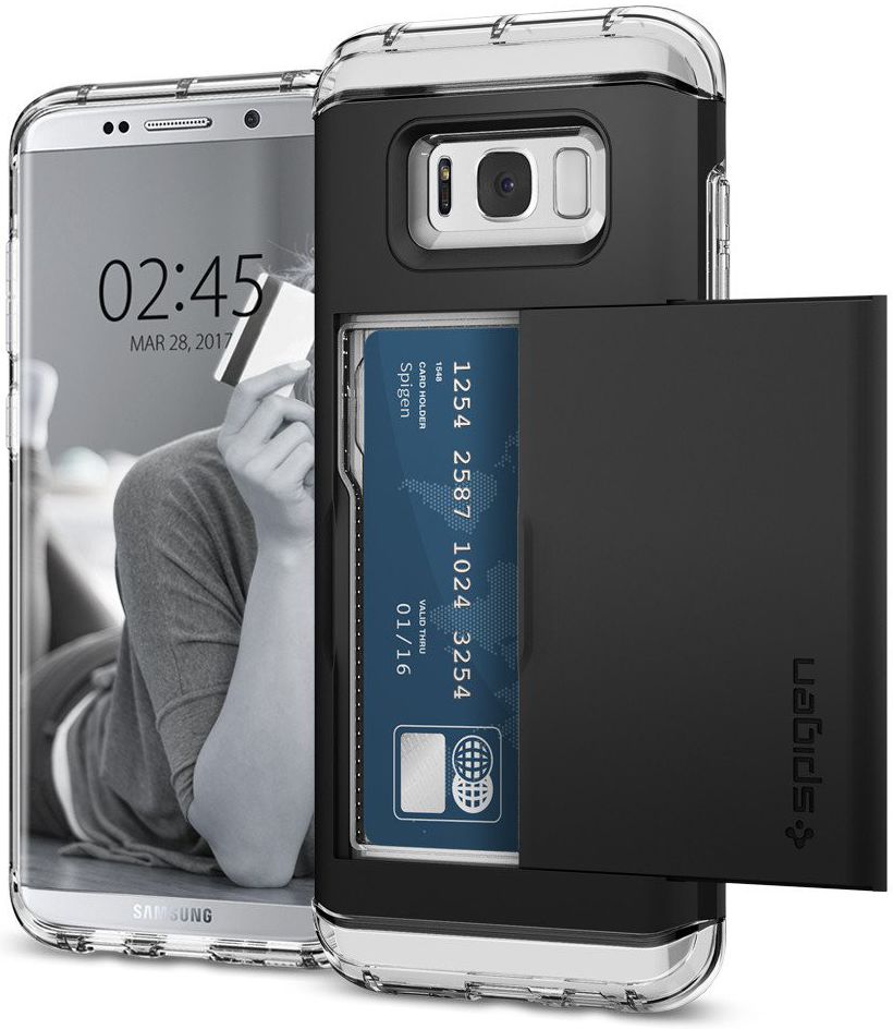 Spigen Crystal Wallet Hoesje Samsung Galaxy S8 Plus Zwart afbeelding 1