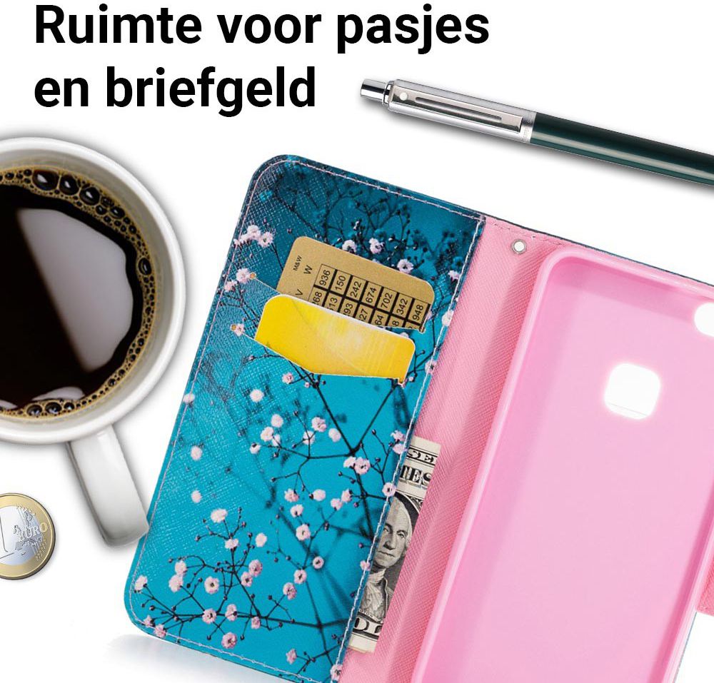 Huawei P10 Lite Portemonnee Hoesje Tree afbeelding 2