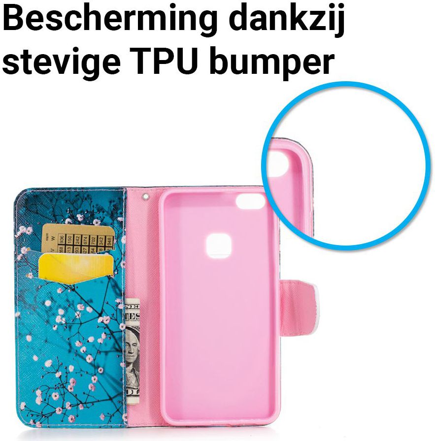 Huawei P10 Lite Portemonnee Hoesje Tree afbeelding 4