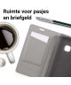 Huawei P10 Lite Linnen Portemonnee Hoesje Zwart