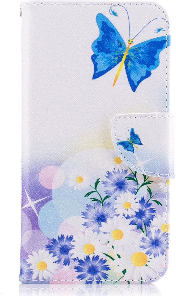 Huawei P10 Lite Portemonnee Hoesje Blauwe Vlinders afbeelding 1