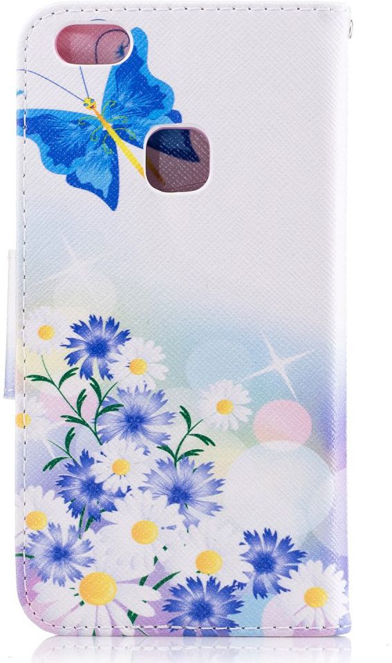Huawei P10 Lite Portemonnee Hoesje Blauwe Vlinders afbeelding 3