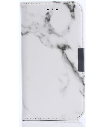 LG K8 (2017) Marble Grain Wallet Case Wit Hoesjes