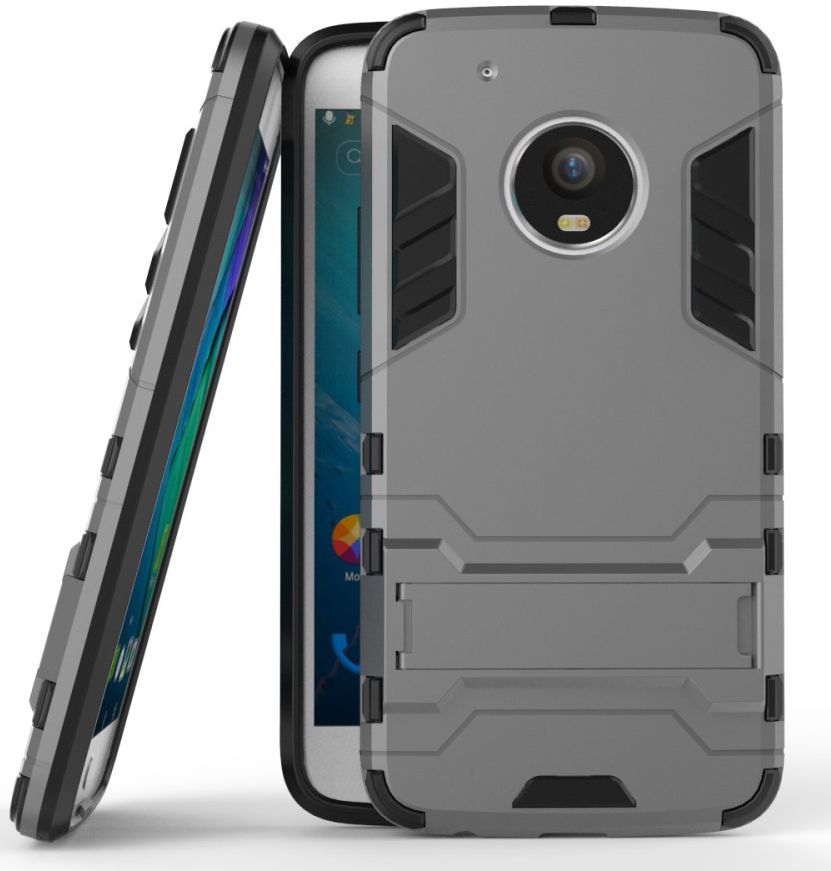 Motorola Moto G5 Plus Hybride Kickstand Grijs afbeelding 1