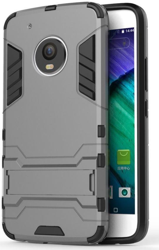Motorola Moto G5 Plus Hybride Kickstand Grijs afbeelding 2