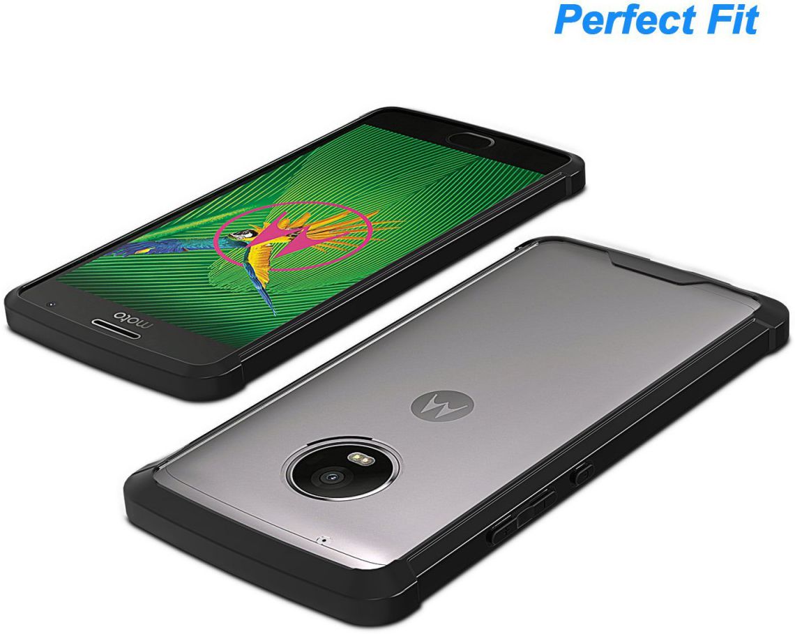 Motorola Moto G5 Plus Hoesje Armor Backcover Zwart afbeelding 2
