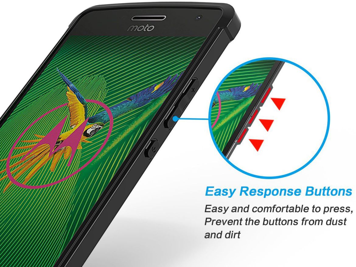 Motorola Moto G5 Plus Hoesje Armor Backcover Zwart afbeelding 4