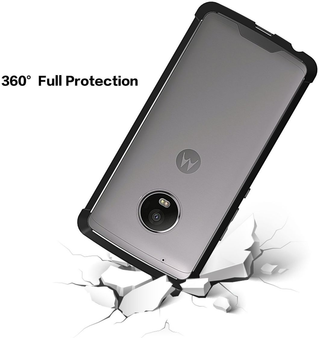 Motorola Moto G5 Plus Hoesje Armor Backcover Zwart afbeelding 5