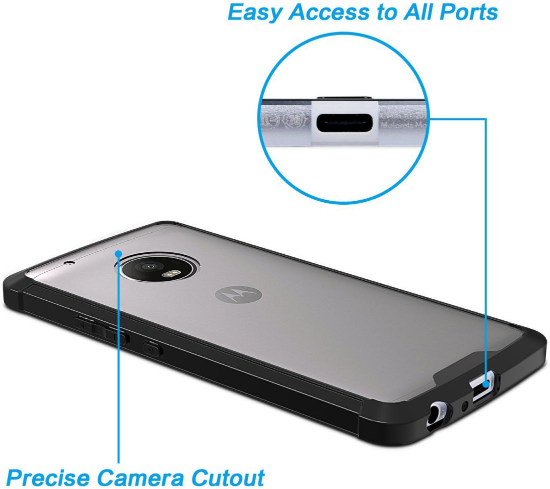 Motorola Moto G5 Plus Hoesje Armor Backcover Zwart afbeelding 6