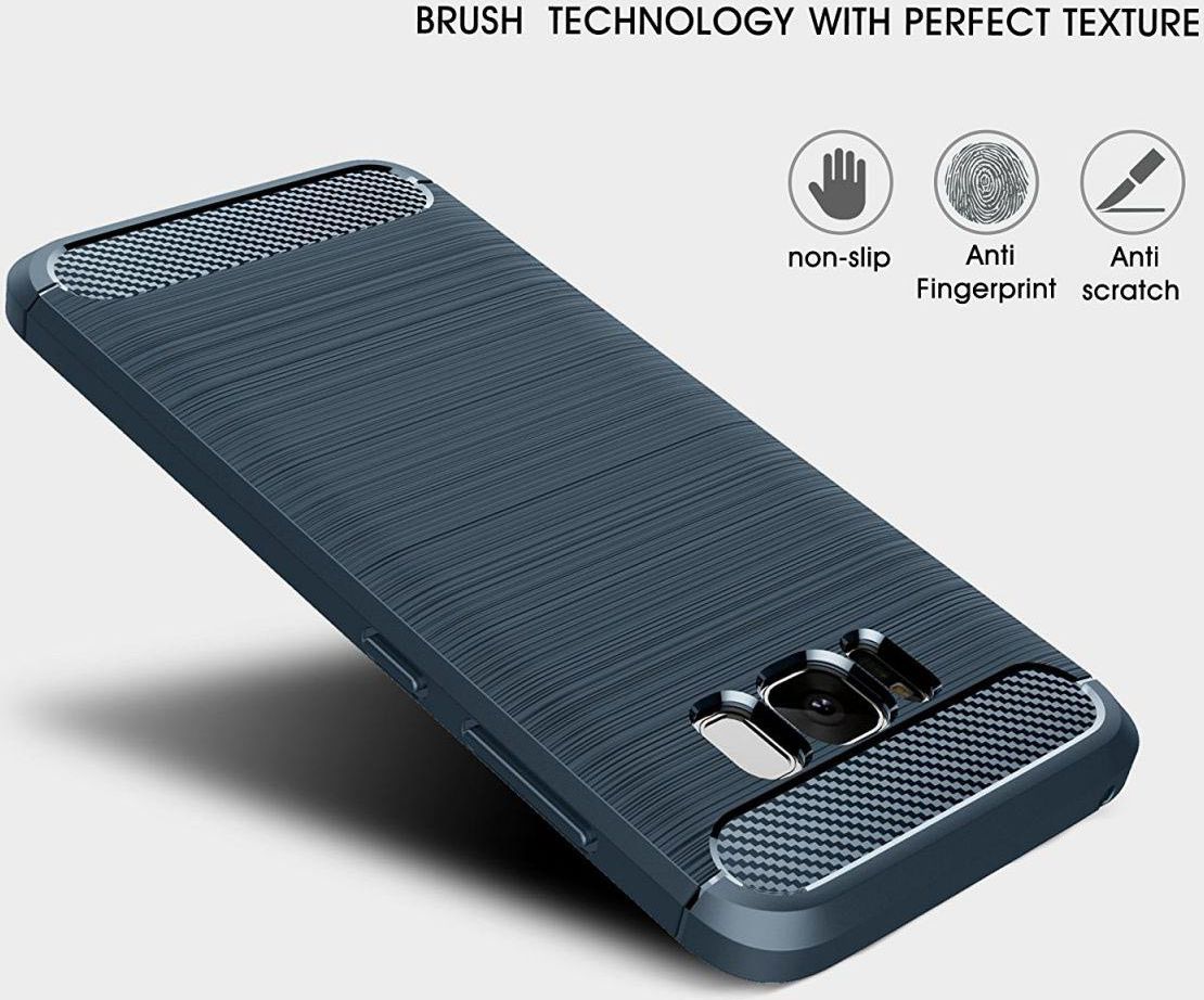 Samsung Galaxy S8 Geborsteld TPU Hoesje Donker Blauw afbeelding 6