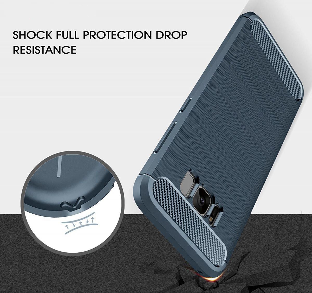 Samsung Galaxy S8 Geborsteld TPU Hoesje Donker Blauw afbeelding 7