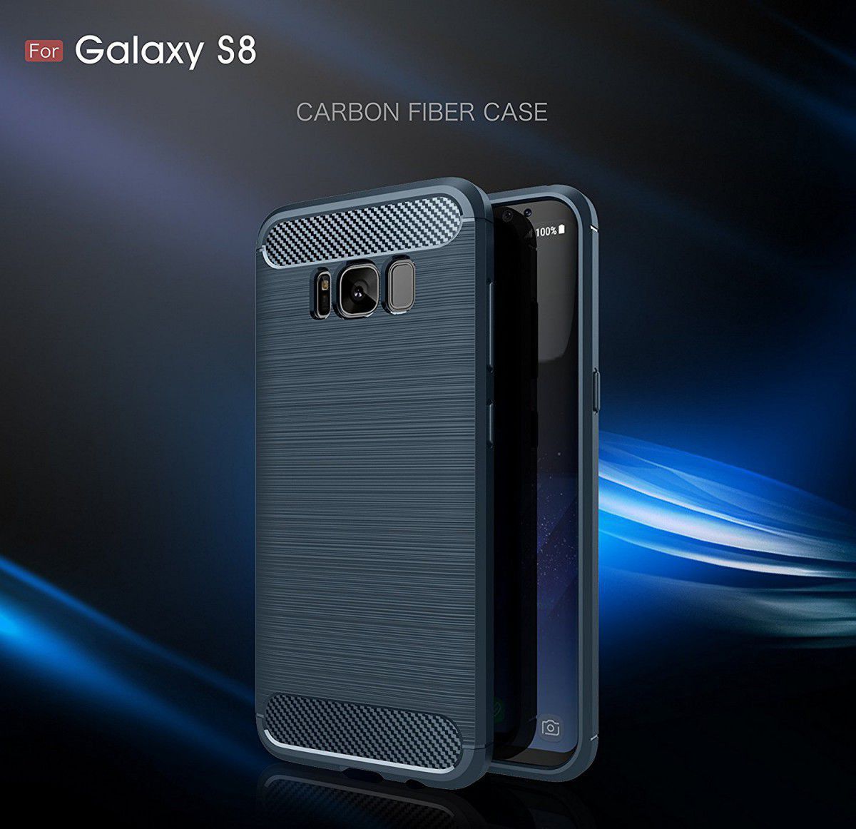 Samsung Galaxy S8 Geborsteld TPU Hoesje Donker Blauw afbeelding 10