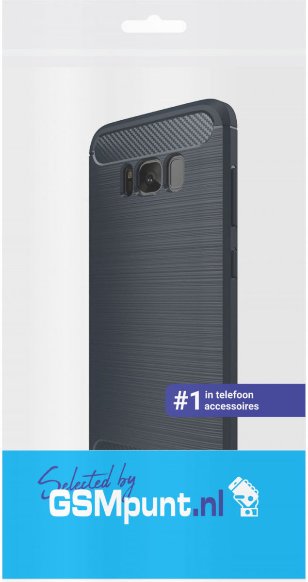 Samsung Galaxy S8 Geborsteld TPU Hoesje Donker Blauw afbeelding 4