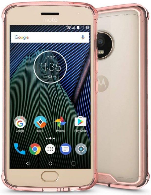 Motorola Moto G5 Plus Hoesje Armor Backcover Roze afbeelding 2
