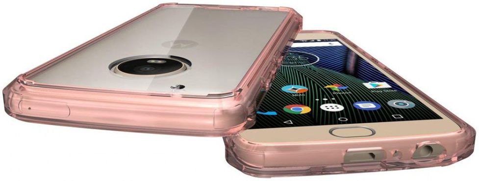 Motorola Moto G5 Plus Hoesje Armor Backcover Roze afbeelding 3