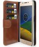 Valenta Luxe Motorola Moto G5 Hoesje Leer Bookcase Bruin