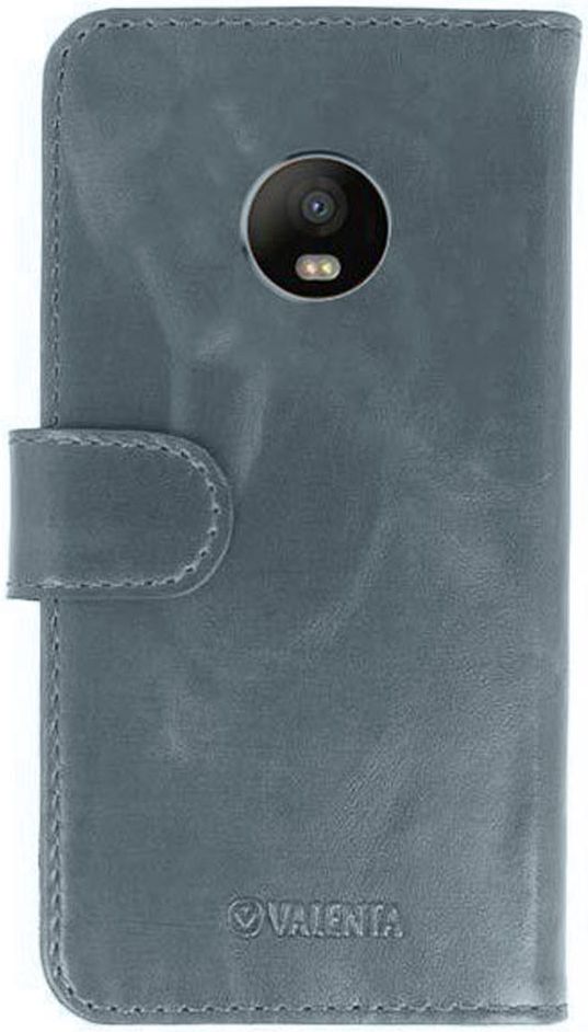 Valenta Luxe Motorola Moto G5 Plus Hoesje Leer Bookcase Vintage Blauw afbeelding 2