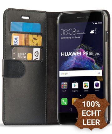Valenta Luxe Huawei P8 Lite 2017 Hoesje Leer Bookcase Zwart Hoesjes