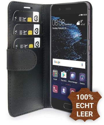 Valenta Luxe Huawei P10 Hoesje Leer Bookcase Zwart Hoesjes