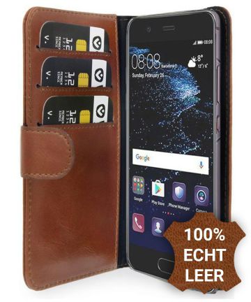 Valenta Luxe Huawei P10 Hoesje Leer Bookcase Bruin Hoesjes