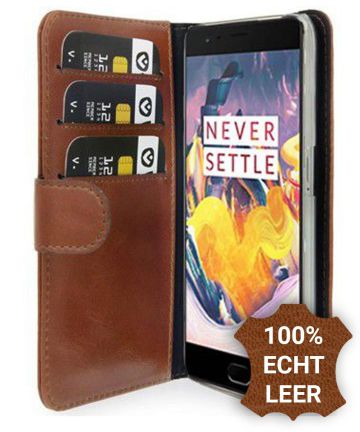 Valenta Luxe OnePlus 3T Hoesje Leer Bookcase Bruin Hoesjes