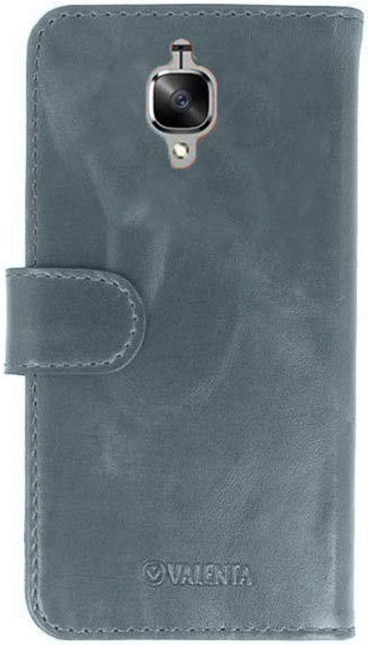 Valenta Luxe OnePlus 3T Hoesje Leer Bookcase Vintage Blauw afbeelding 2