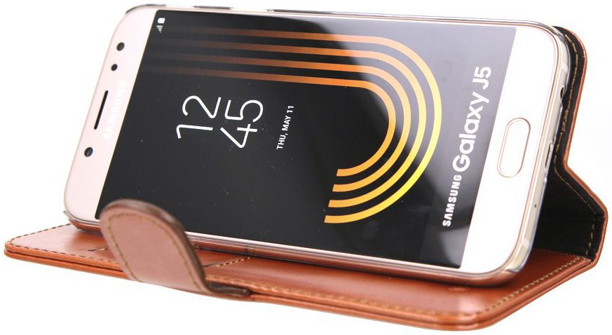 Valenta Luxe Samsung Galaxy J5 2017 Hoesje Leer Bookcase Bruin afbeelding 2