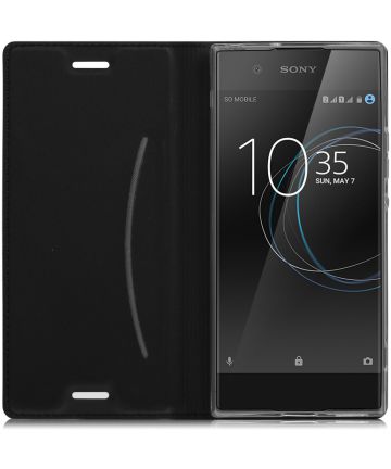 Sony Xperia XA1 Stijlvol Portemonnee Hoesje Zwart Hoesjes