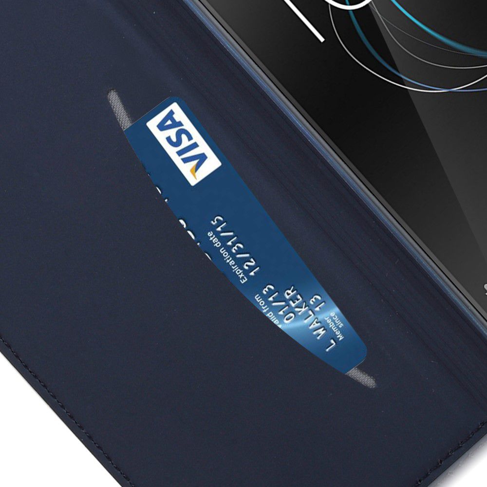 Sony Xperia XA1 Stijlvol Portemonnee Hoesje Blauw afbeelding 4