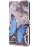 LG K10 (2017) Portemonnee Hoesje Blue Butterflies