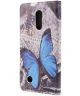 LG K10 (2017) Portemonnee Hoesje Blue Butterflies