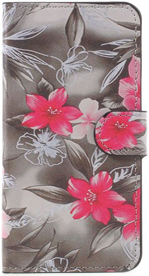 Huawei P10 Lite Portemonnee Hoesje Red Flowers afbeelding 1