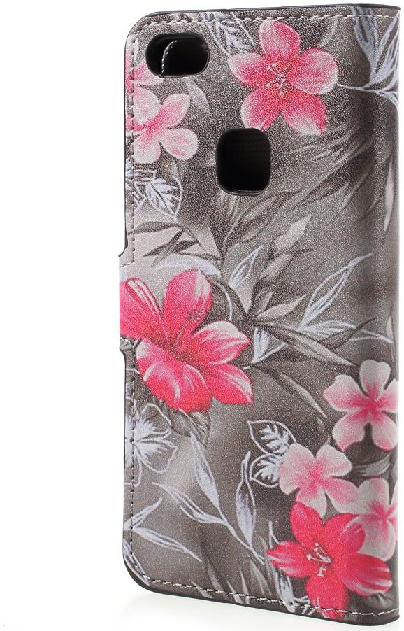 Huawei P10 Lite Portemonnee Hoesje Red Flowers afbeelding 5