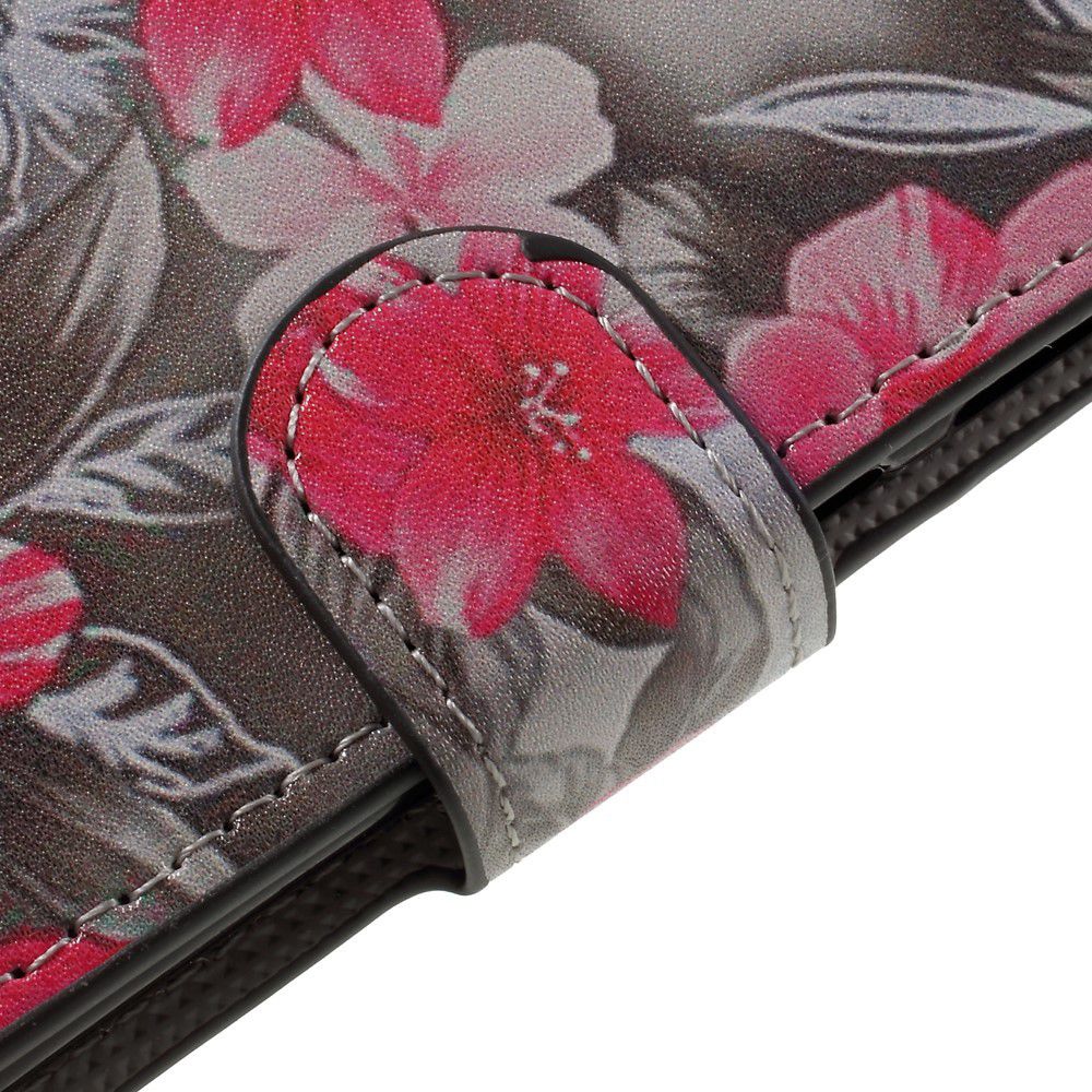 Huawei P10 Lite Portemonnee Hoesje Red Flowers afbeelding 9