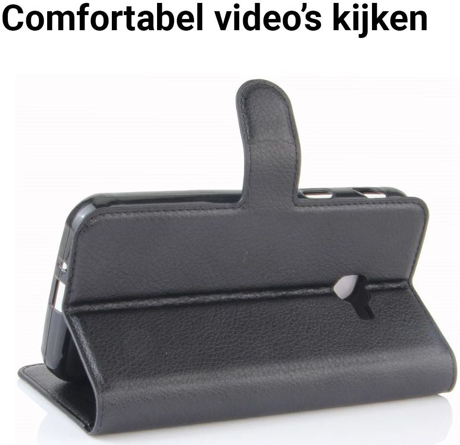 Samsung Galaxy Xcover 4/4s Lychee Portemonnee Hoesje Zwart afbeelding 7