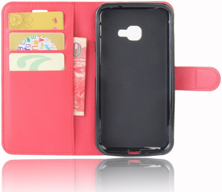 Samsung Galaxy Xcover 4/4s Lychee Portemonnee Hoesje Rood afbeelding 9
