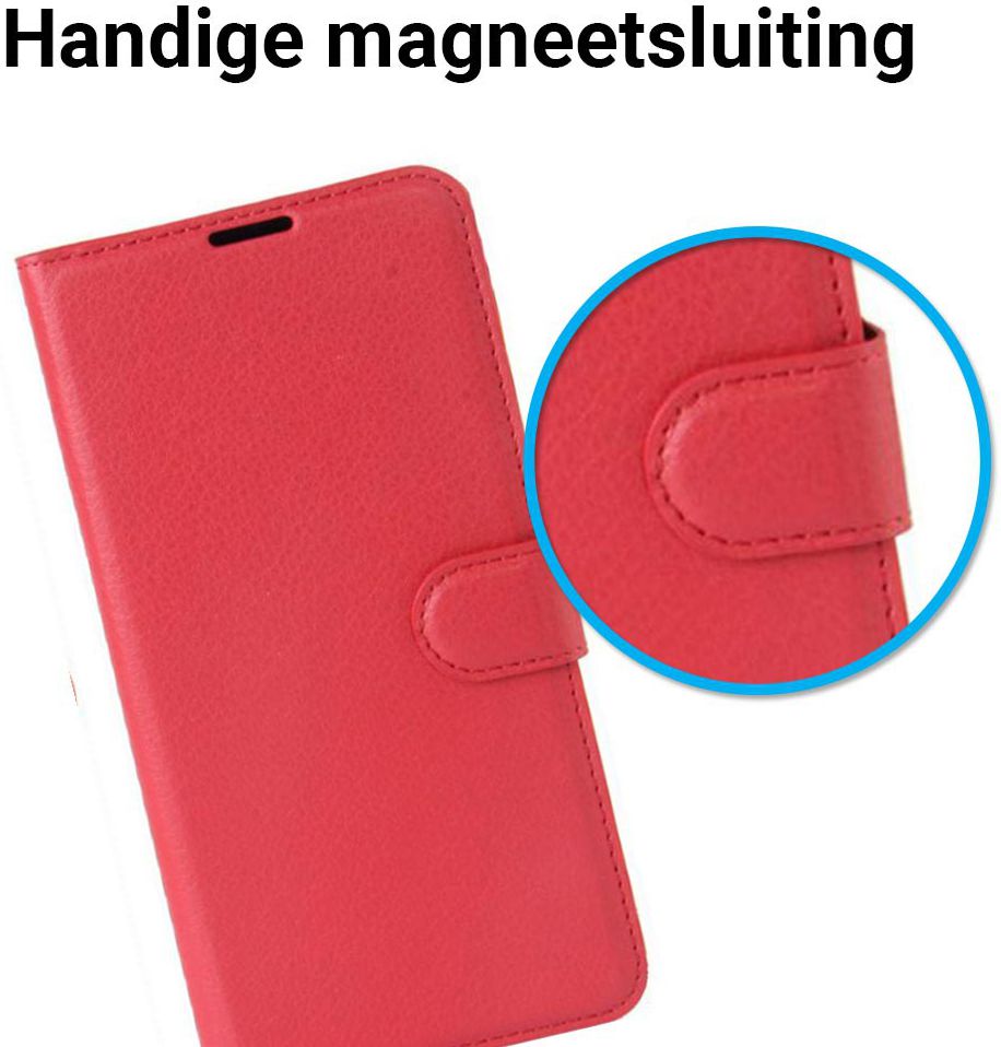 Samsung Galaxy Xcover 4/4s Lychee Portemonnee Hoesje Rood afbeelding 4