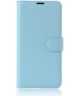 Samsung Galaxy Xcover 4 Lychee Portemonnee Hoesje Blauw
