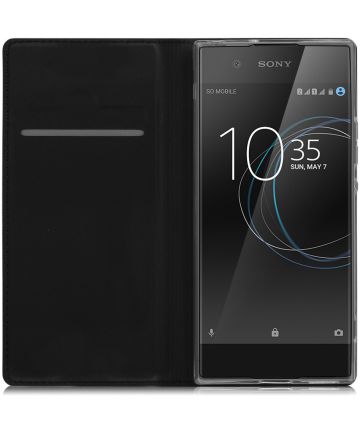 Sony Xperia XA1 Ultra Portemonnee Hoesje met Standaard Zwart Hoesjes