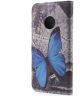 Motorola Moto G5 Plus Portemonnee Hoesje Blauwe Vlinder