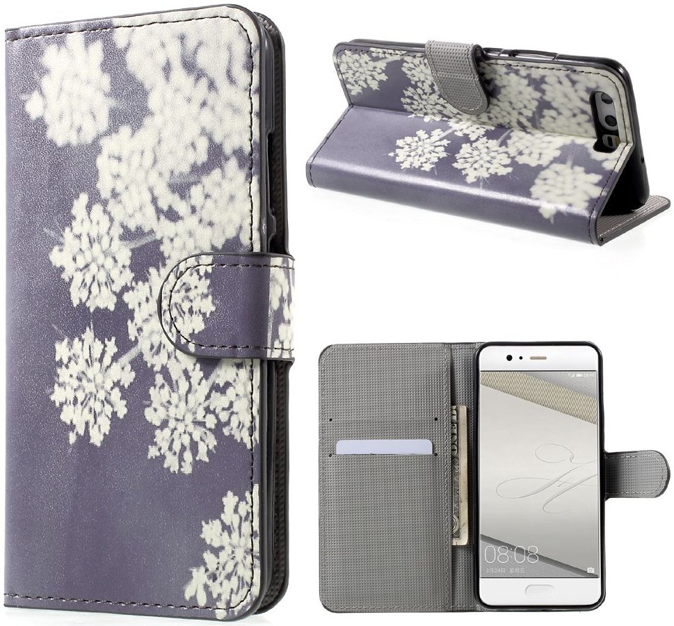 Huawei P10 Portemonnee Print Hoesje White Flowers afbeelding 4