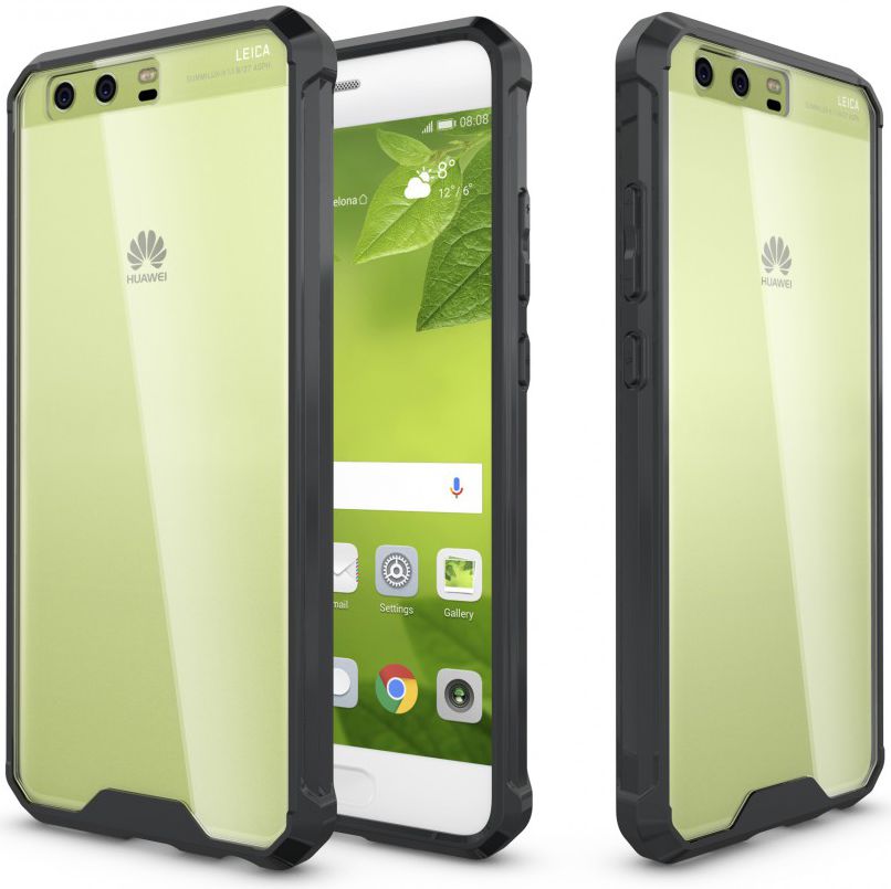 Huawei P10 Hoesje Armor Backcover Transparant Zwart afbeelding 1