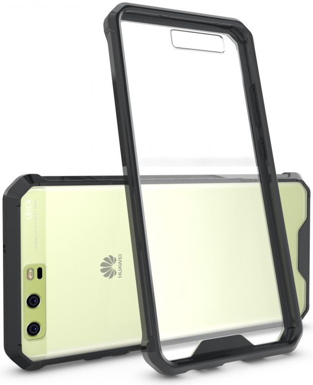 Huawei P10 Hoesje Armor Backcover Transparant Zwart afbeelding 2