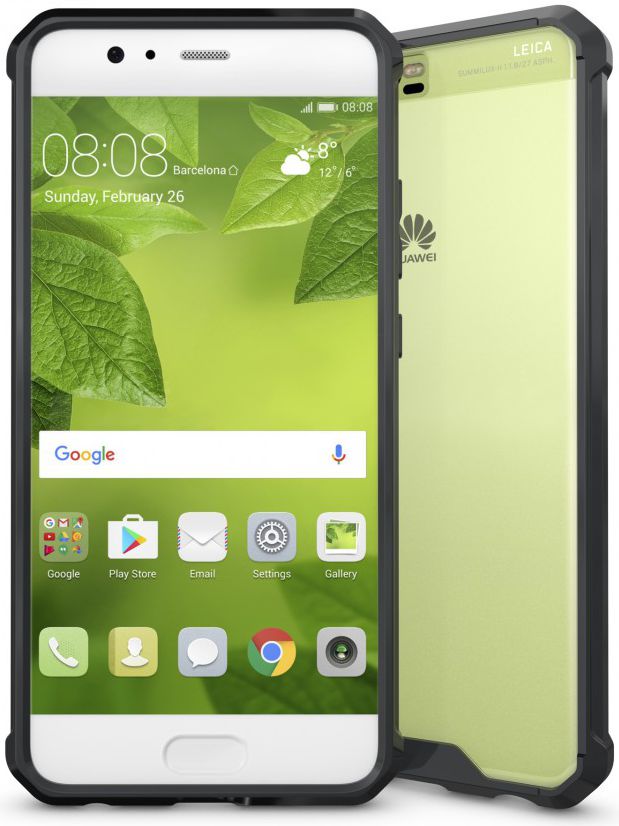 Huawei P10 Hoesje Armor Backcover Transparant Zwart afbeelding 3